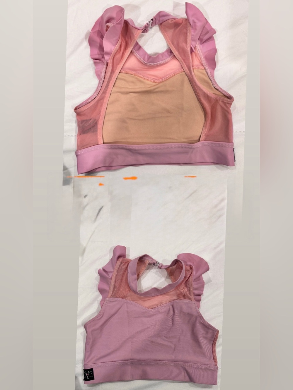 Women's Pink Ruffle Strap Crop Top - Brand Unknown